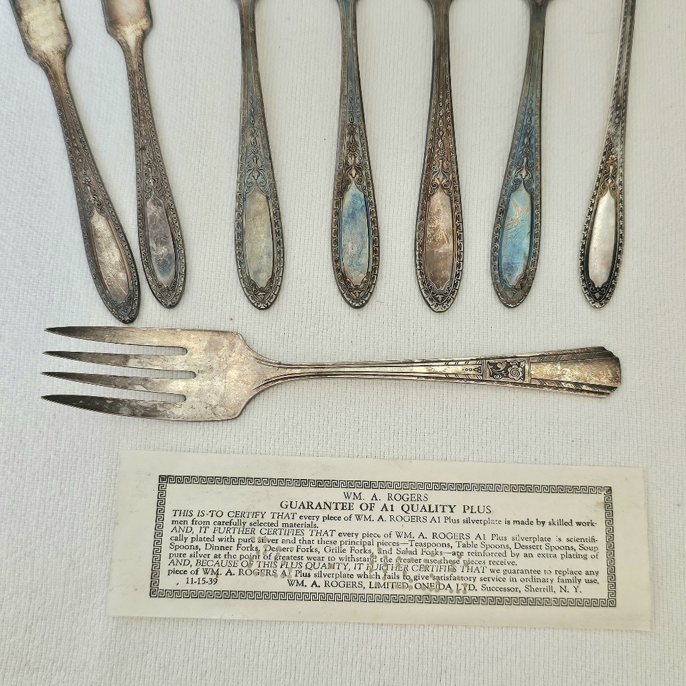 Wm A Rogers A1 Plus Silver Ramona 469 Cutlery Certificate Vintage Silverware - Picture 2 of 12